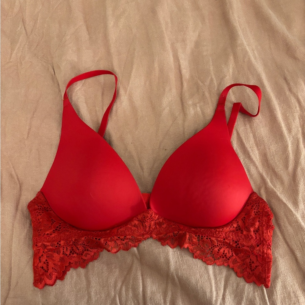 La SENZA Red Wireless Lace Bra